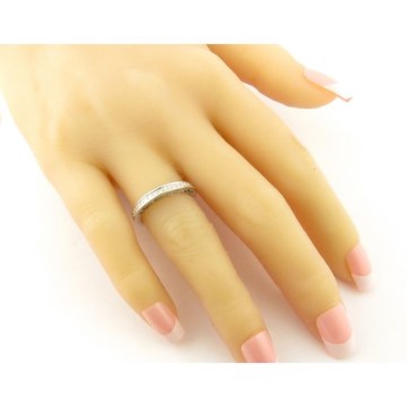 Vintage 14 Karat White Gold Princess Cut Diamond Wedding Band Size 6 #4310 - Picture 6 of 6